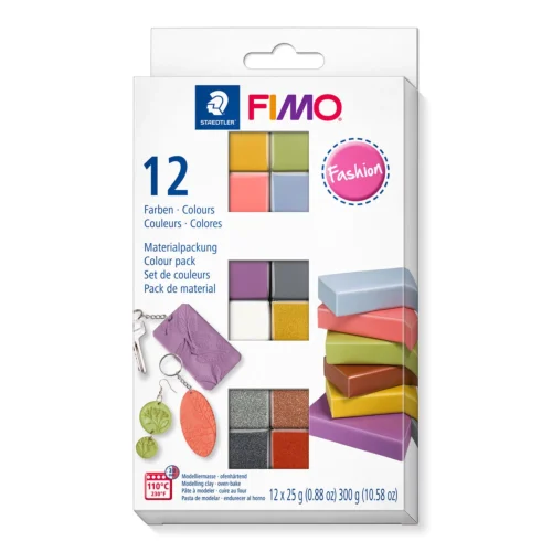 La Casa del Artesano-Arcilla polimerica pasta de modelar FIMO Soft Colores  Brillantes 8023 set de 12 colores de 25grs